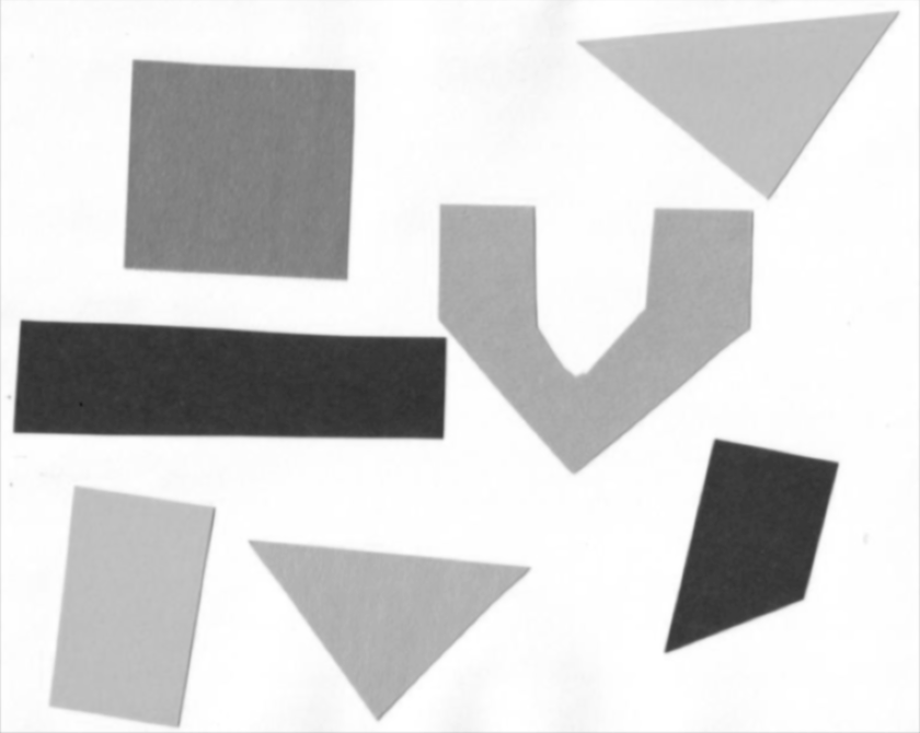 Grayscale image of the geometric shapes