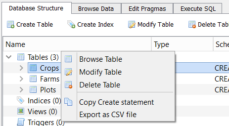 Table Actions